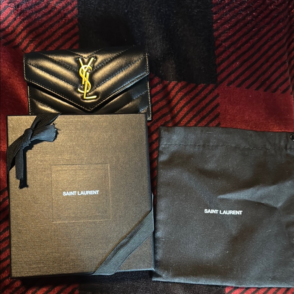 Saint Laurent Black Quilted Wallet